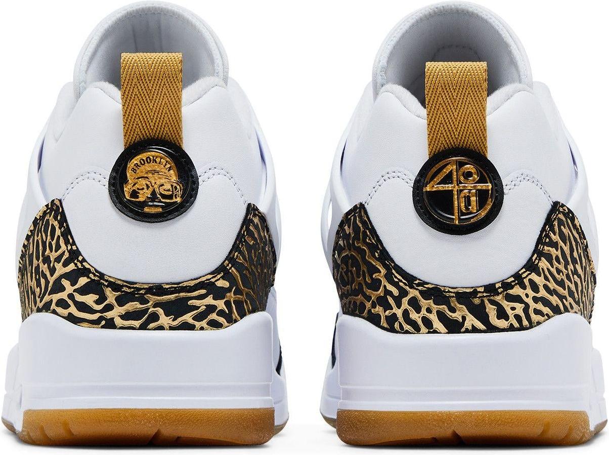 Jordan Spizike Low White Metallic Gold
