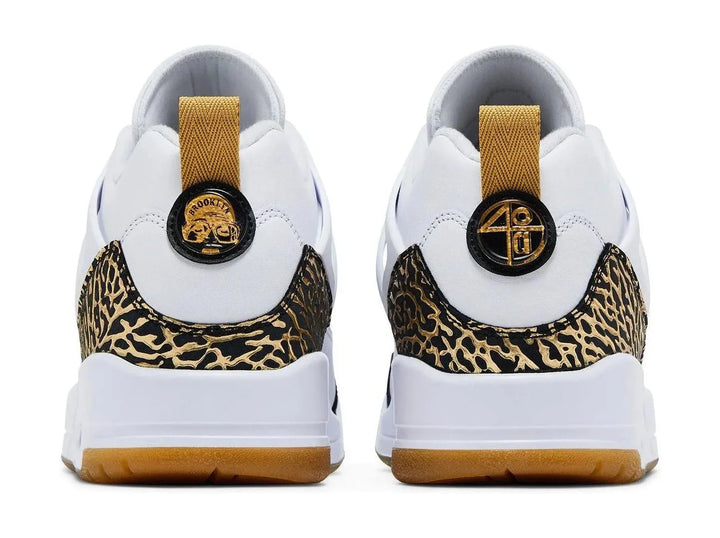 Jordan Spizike Low White Metallic Gold