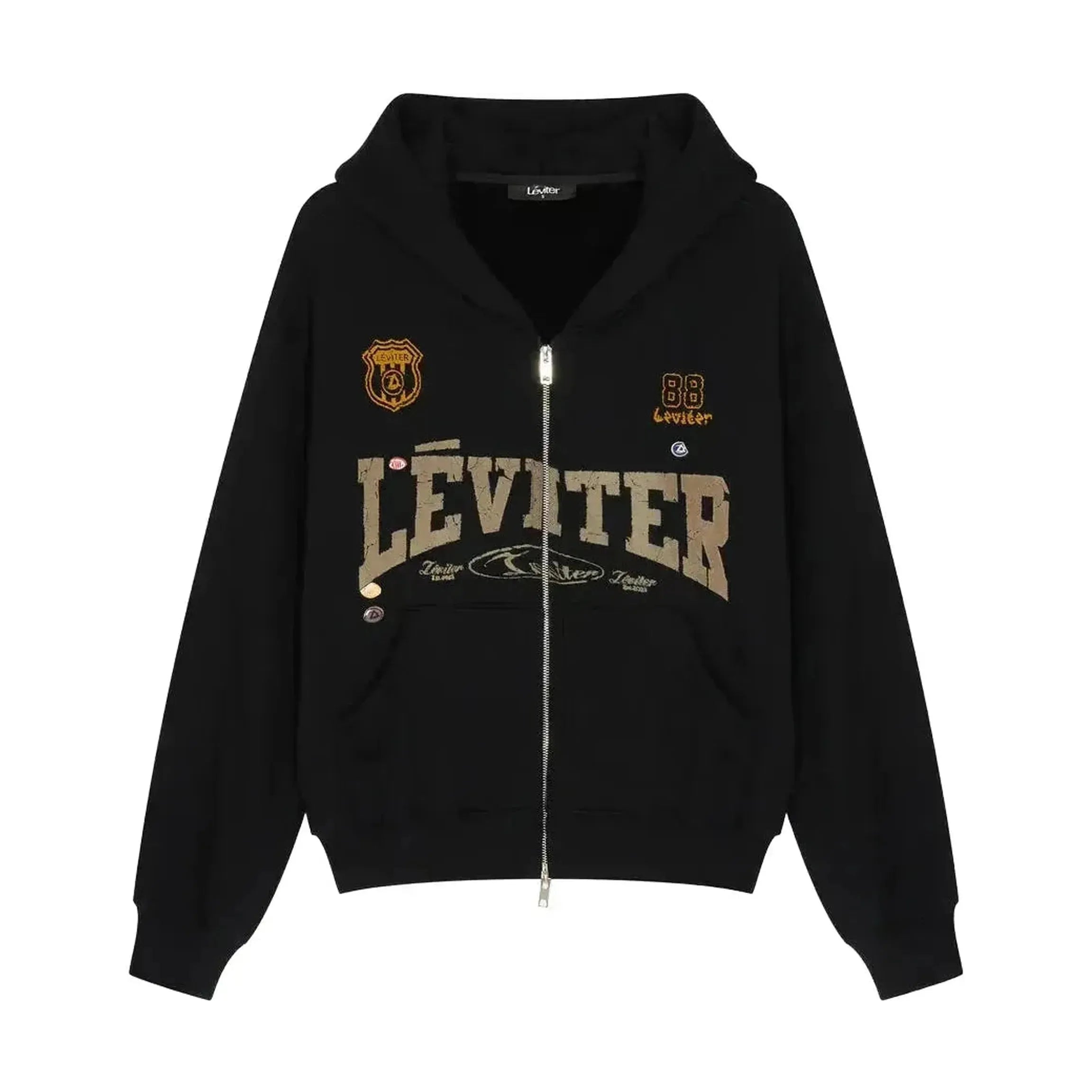 Léviter College Graphic Zip Hoodie Black