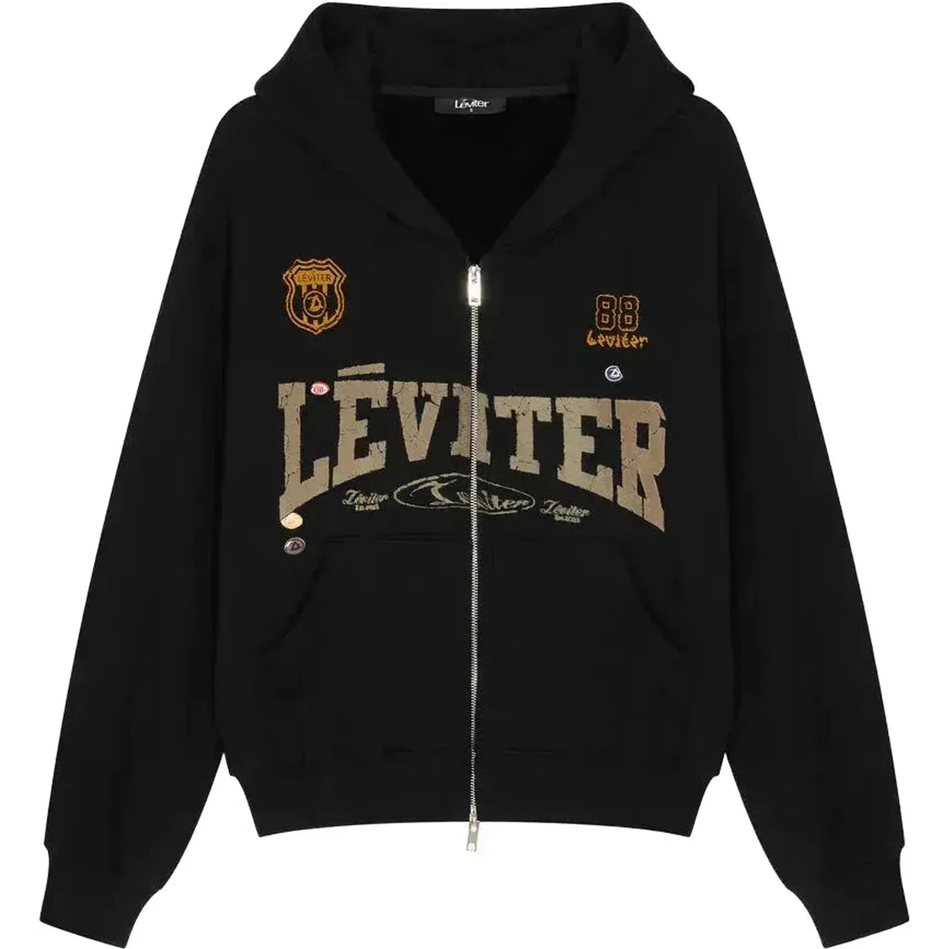 Léviter College Graphic Zip Hoodie Black