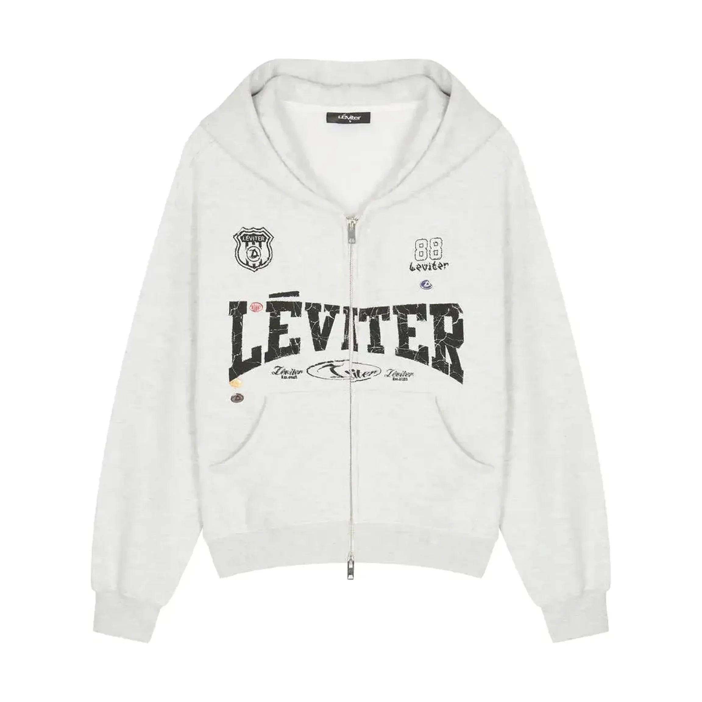 Léviter College Zip Hoodie Heather Grey