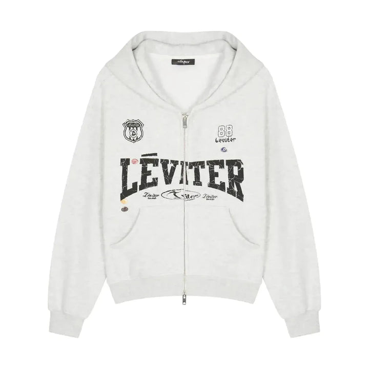 Léviter College Zip Hoodie Heather Grey