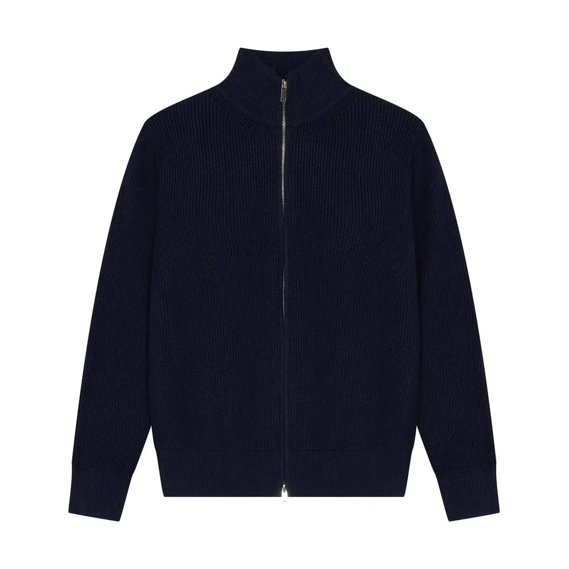Léviter Essential Ribbed Full Zip-Up Navy Blue