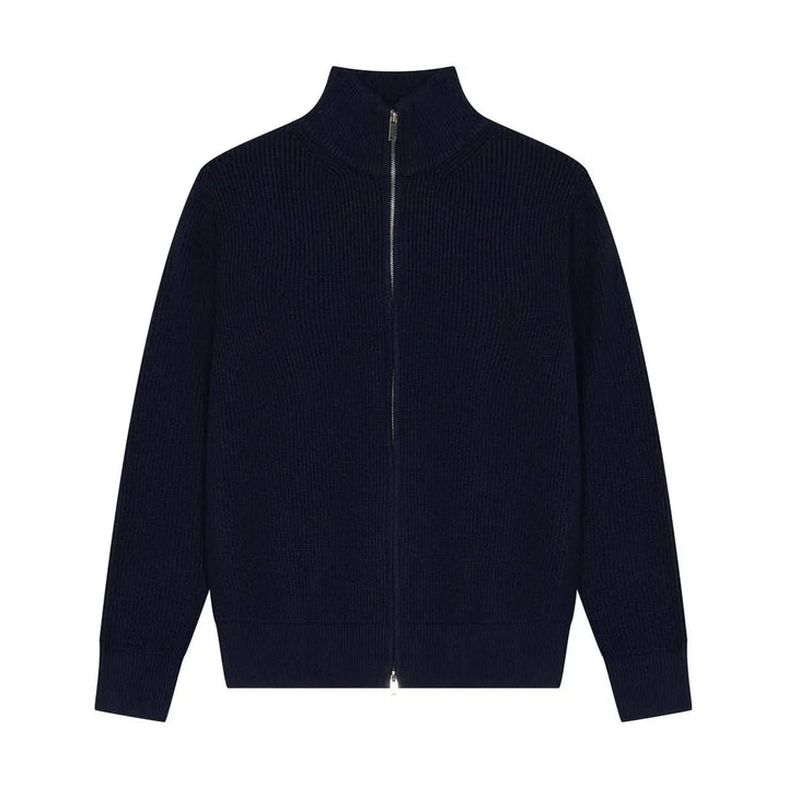 Léviter Essential Ribbed Full Zip-Up Navy Blue