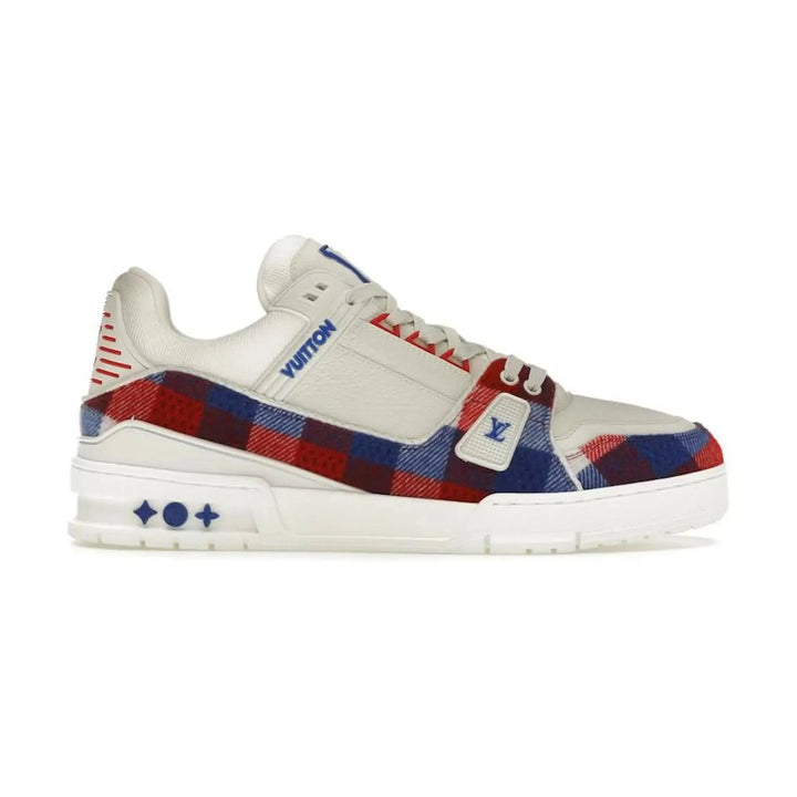 Louis Vuitton Trainer White Red Blue Damier