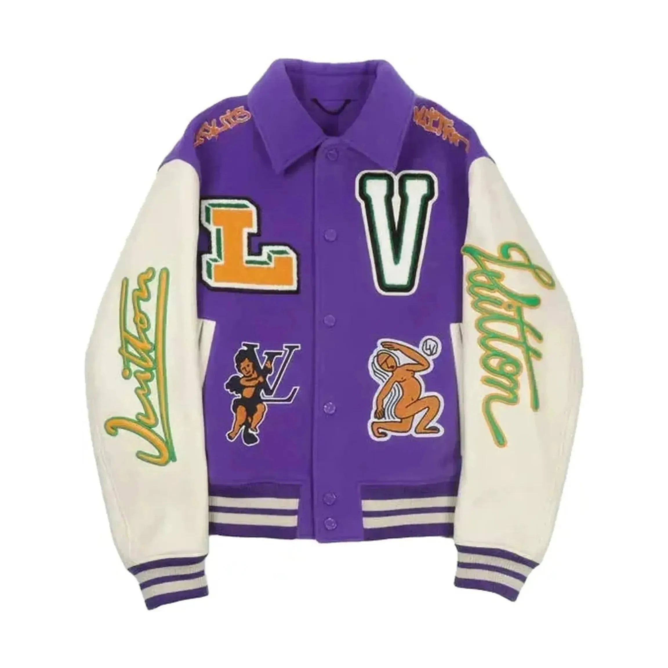 Louis Vuitton Virgil Abloh FW22 Runaway Varsity Jacket Purple