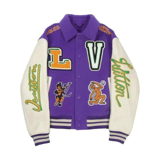 Louis Vuitton Virgil Abloh FW22 Runaway Varsity Jacket Purple
