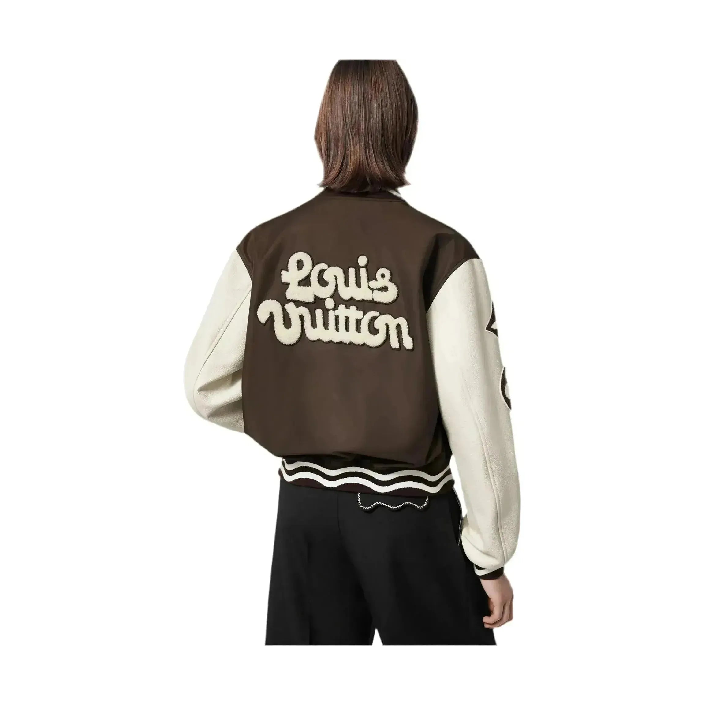 Louis Vuitton by Tyler The Creator Embroidered Varsity Jacket Brown