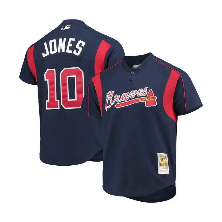 Mitchell & Ness Chipper Jones Navy Atlanta Braves Cooperstown Collection 2003 Authentic Batting Practice Player Jersey