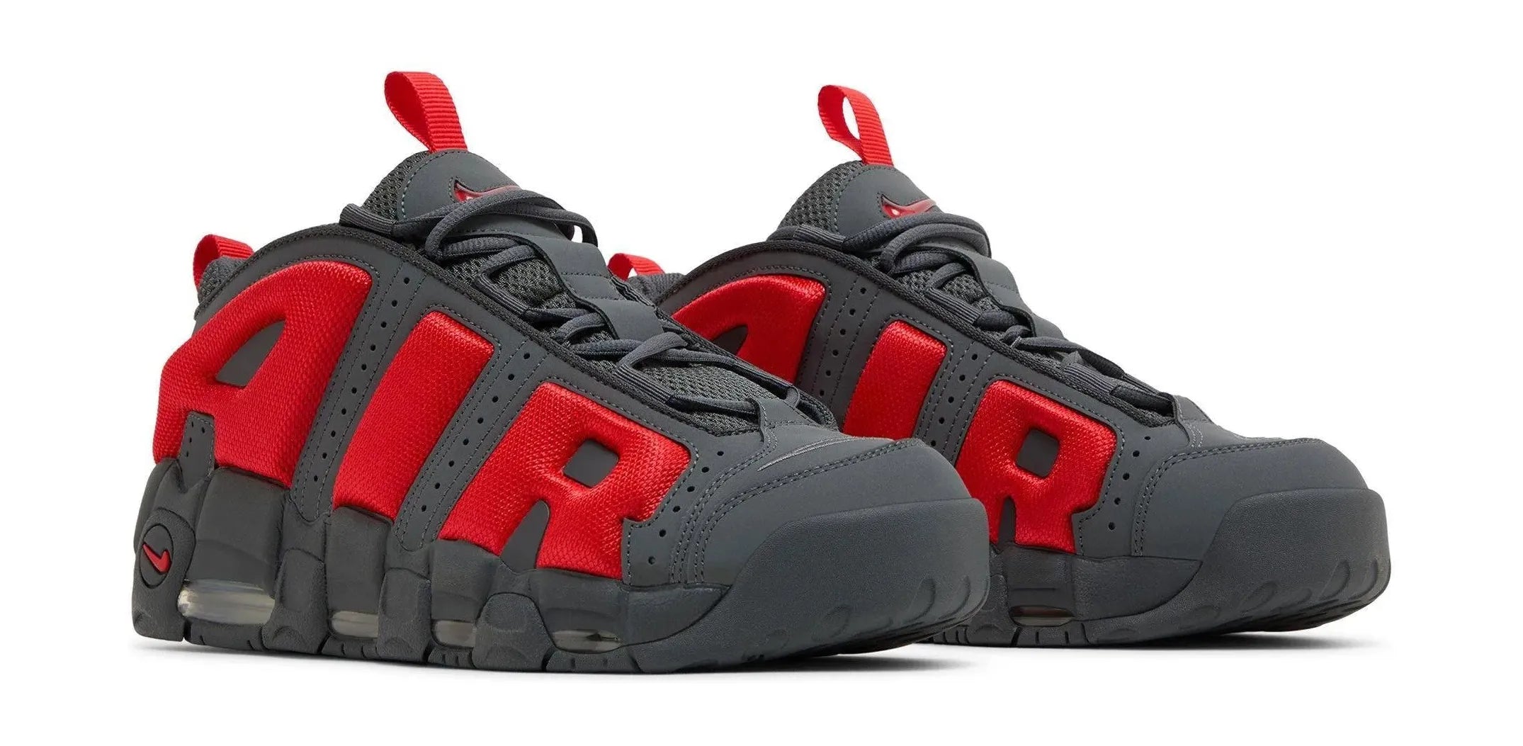 Nike Air More Uptempo Low Dark Grey Light Crimson