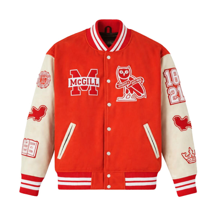 OVO McGill University Campus Varsity Jacket Orange