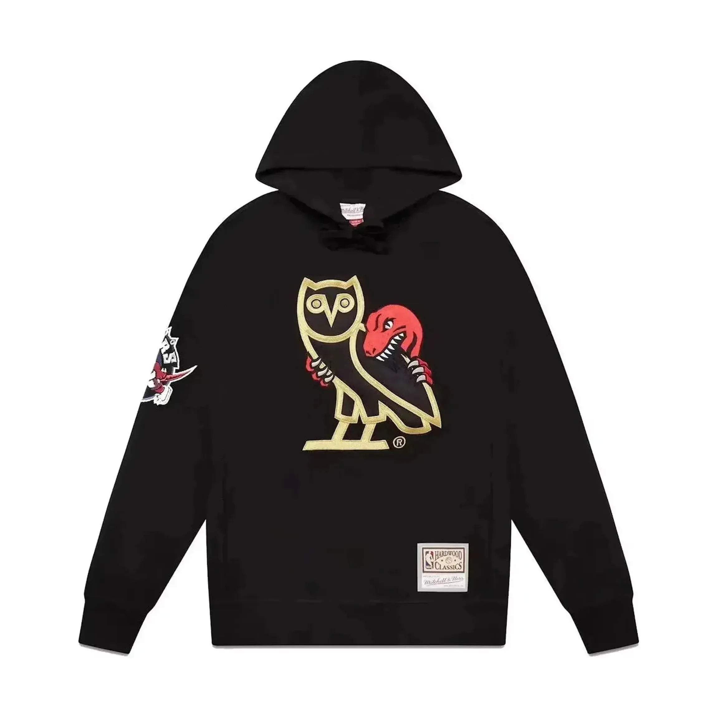 OVO Mitchell & Ness 1995 Raptors OG Owl Hoodie Black