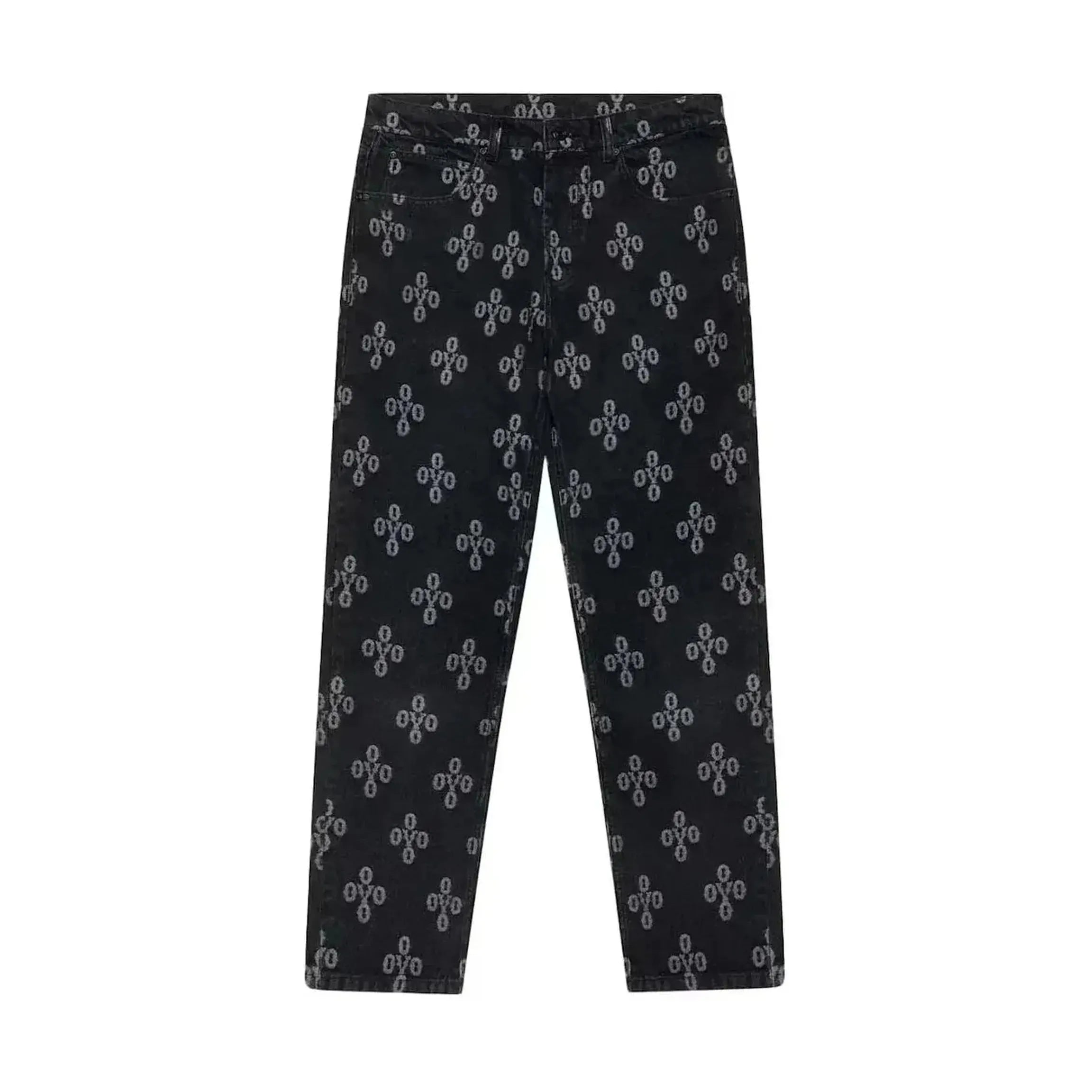 OVO Monogram Relaxed Fit Denim Washed Black/White