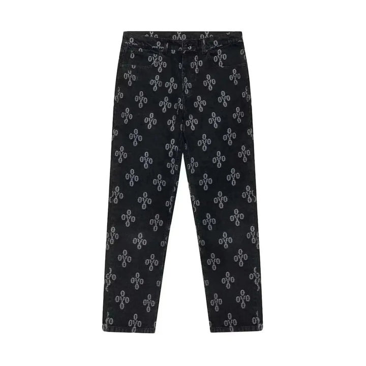 OVO Monogram Relaxed Fit Denim Washed Black/White