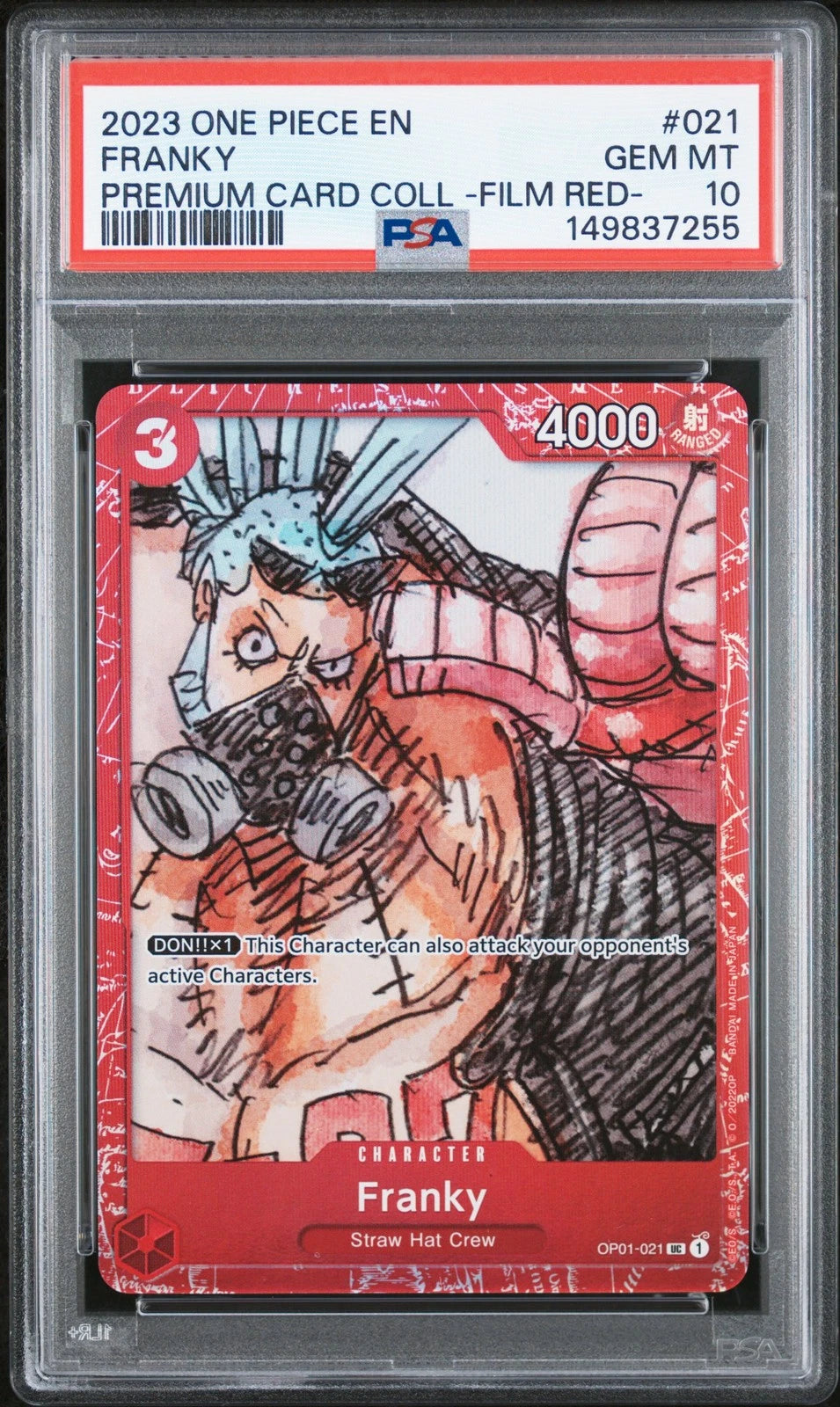 One Piece 2023 PSA 10 Premium Card Coll Film Red Franky