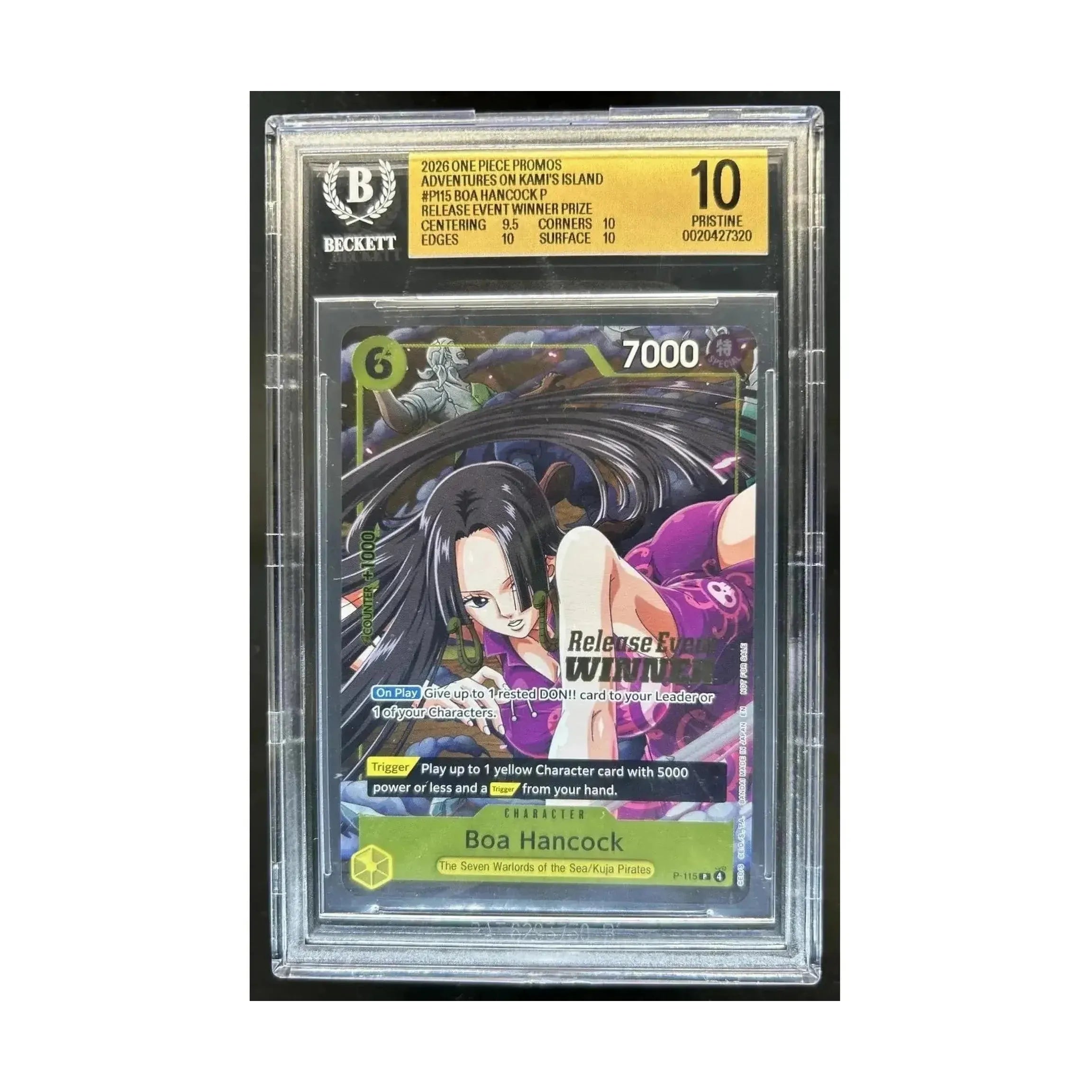 One Piece BGS 10 Boa Hancock Pre Release Event Winner