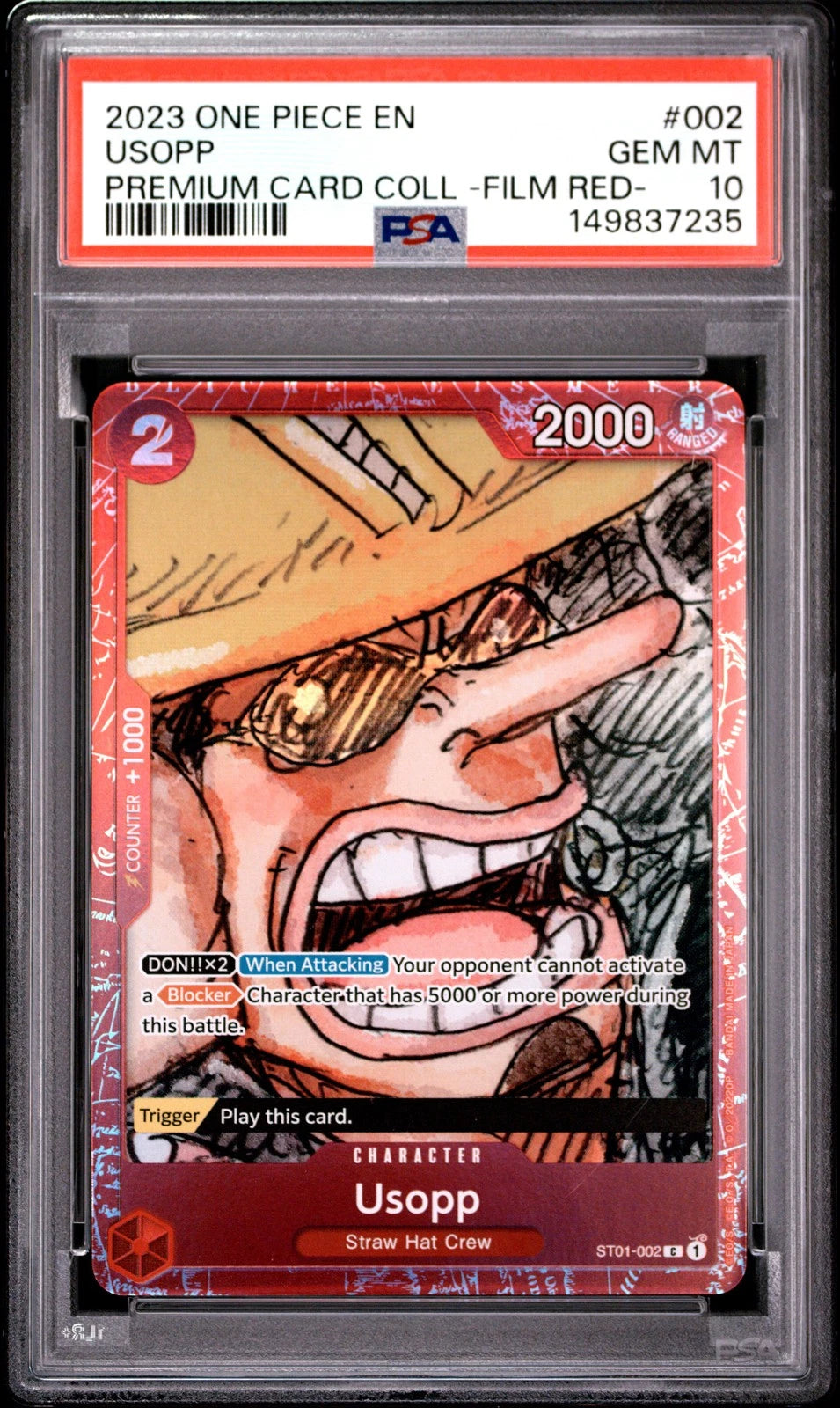 One Piece PSA 10 2023 Premium Card Coll Film Red Usopp