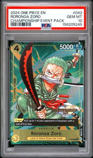 One Piece Roronoa Zoro Championship Event PSA 10