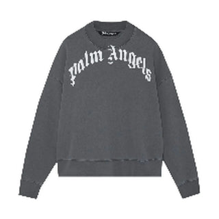 Palm Angels Curved Sweatshirt Grey