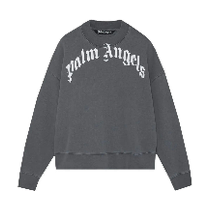 Palm Angels Curved Sweatshirt Grey