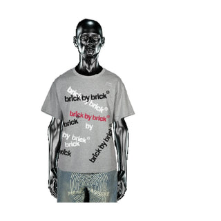 Pierre Bassene Brick by brick all over print Grey T-Shirt
