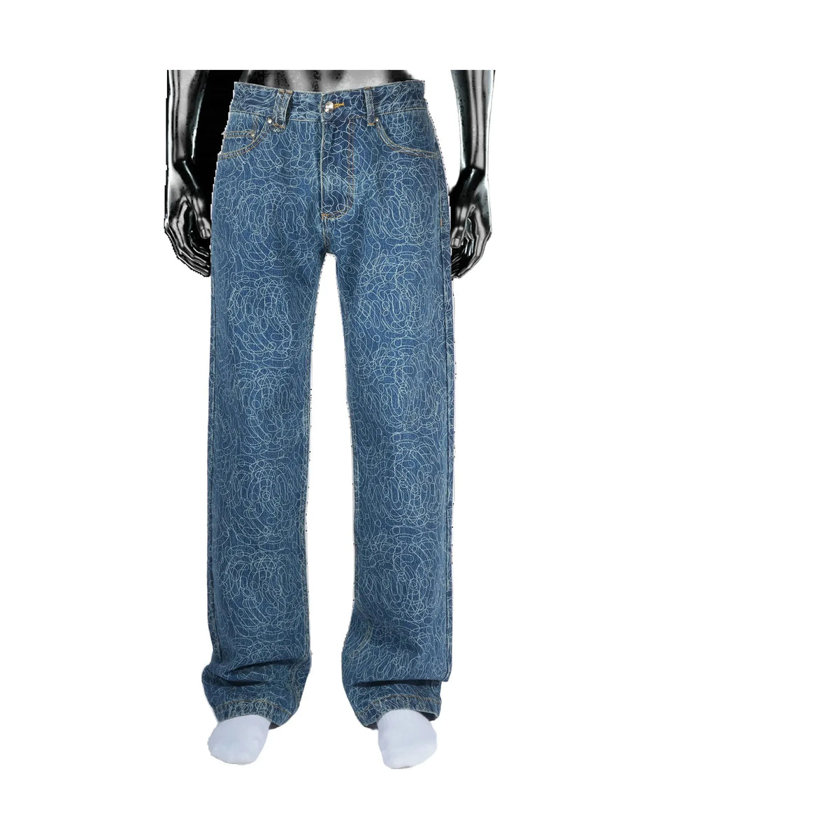 Pierre Bassene Digicamo Vintage Wash Light Blue Denim Jeans