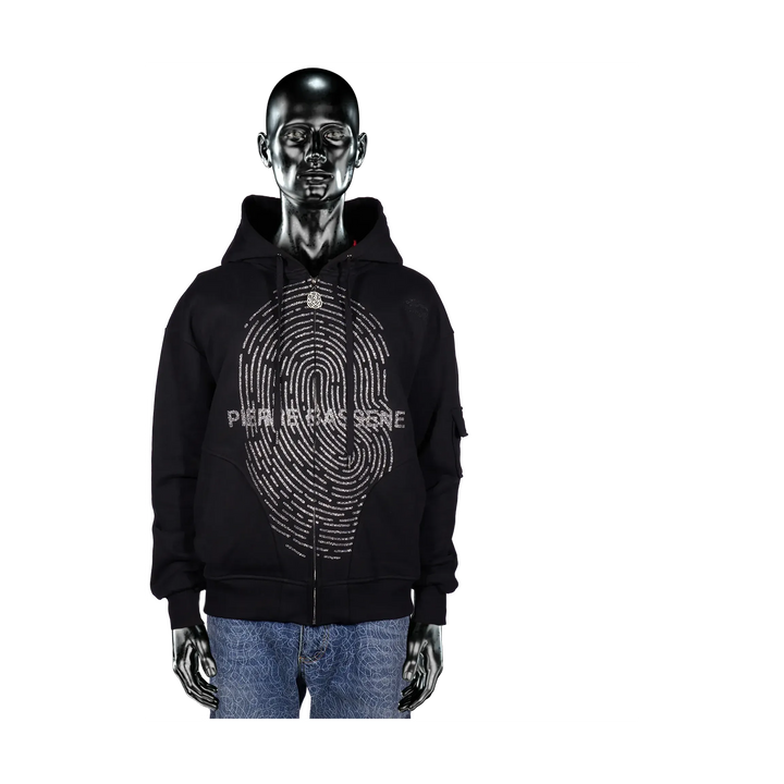 Pierre Bassene GLITTA Fingerprint Zip Hoodie℗ - Black