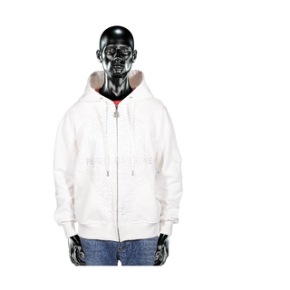 Pierre Bassene GLITTA Fingerprint Zip Hoodie℗ - White