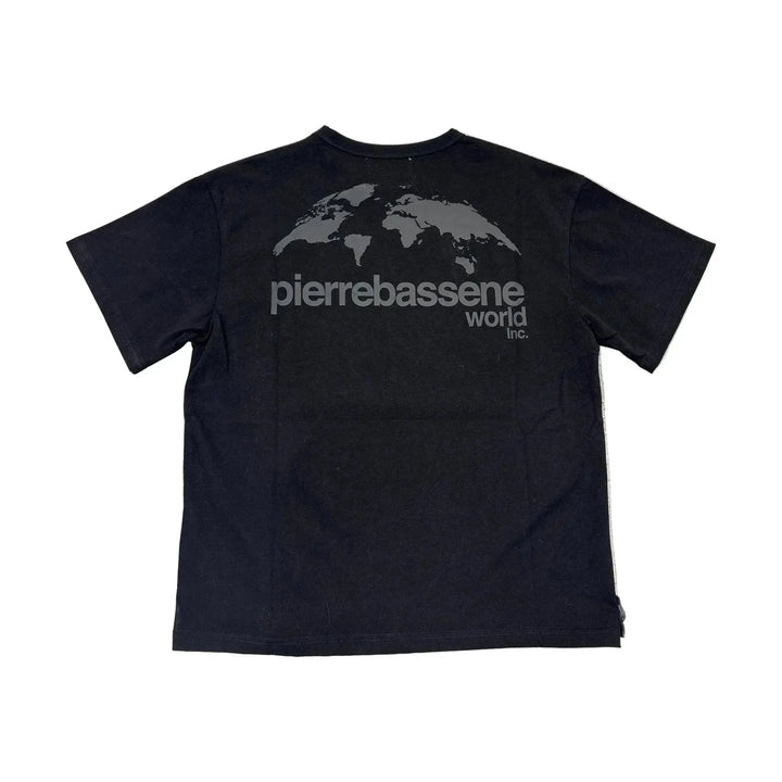 Pierre Bassene World Tone on Tone Fingerprint T-shirt Black