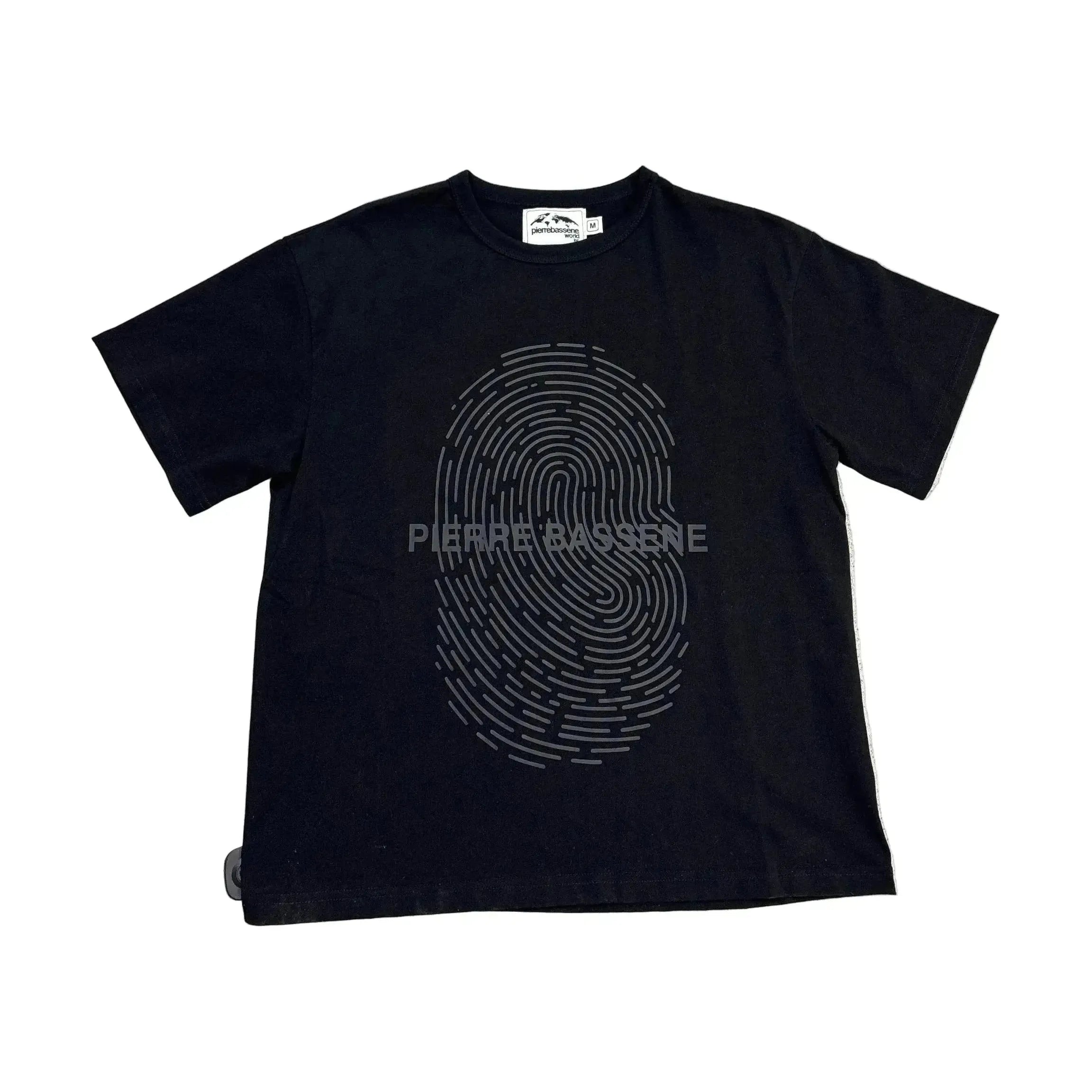Pierre Bassene World Tone on Tone Fingerprint T-shirt Black