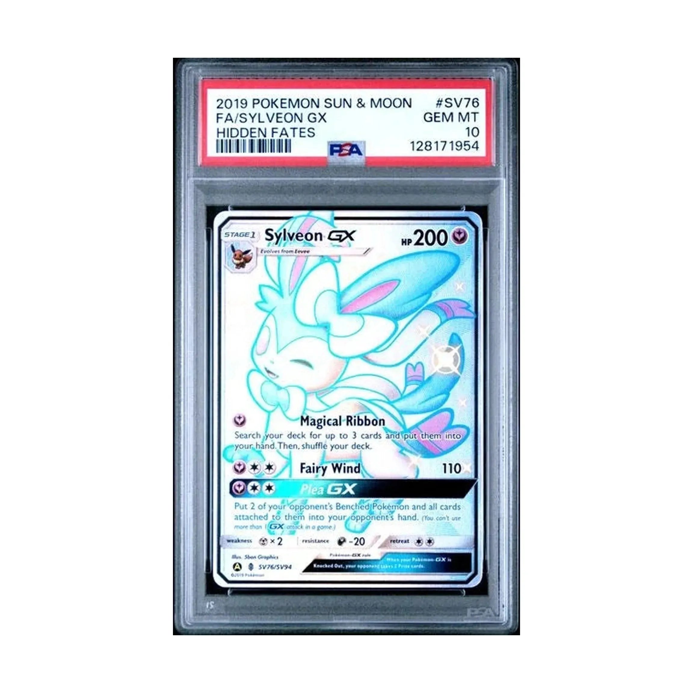 Pokemon 2019 Sun&Moon Sylveon GX #SV76 Hidden Fates PSA 10