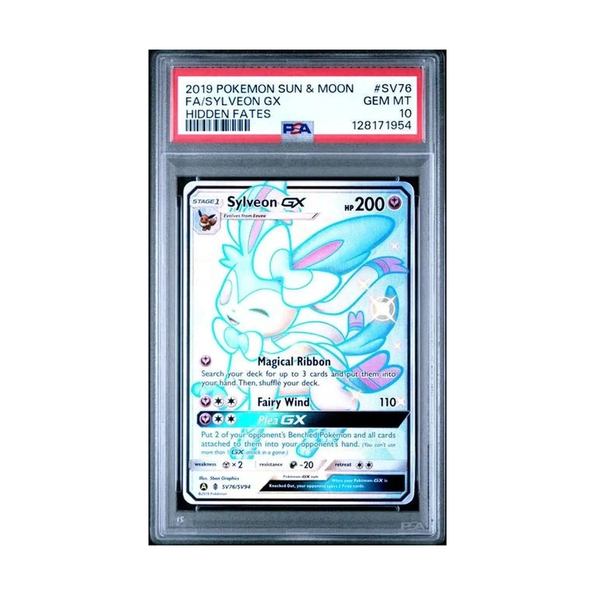 Pokemon 2019 Sun&Moon Sylveon GX #SV76 Hidden Fates PSA 10