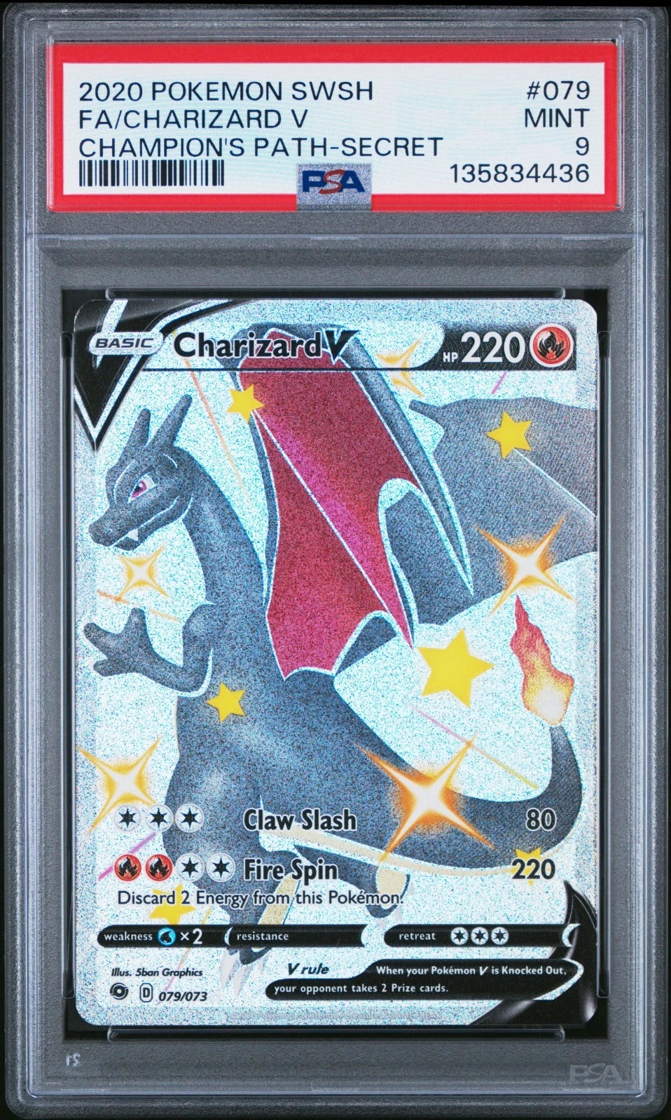 Pokemon 202 CharizardV Champion's Path Secret
