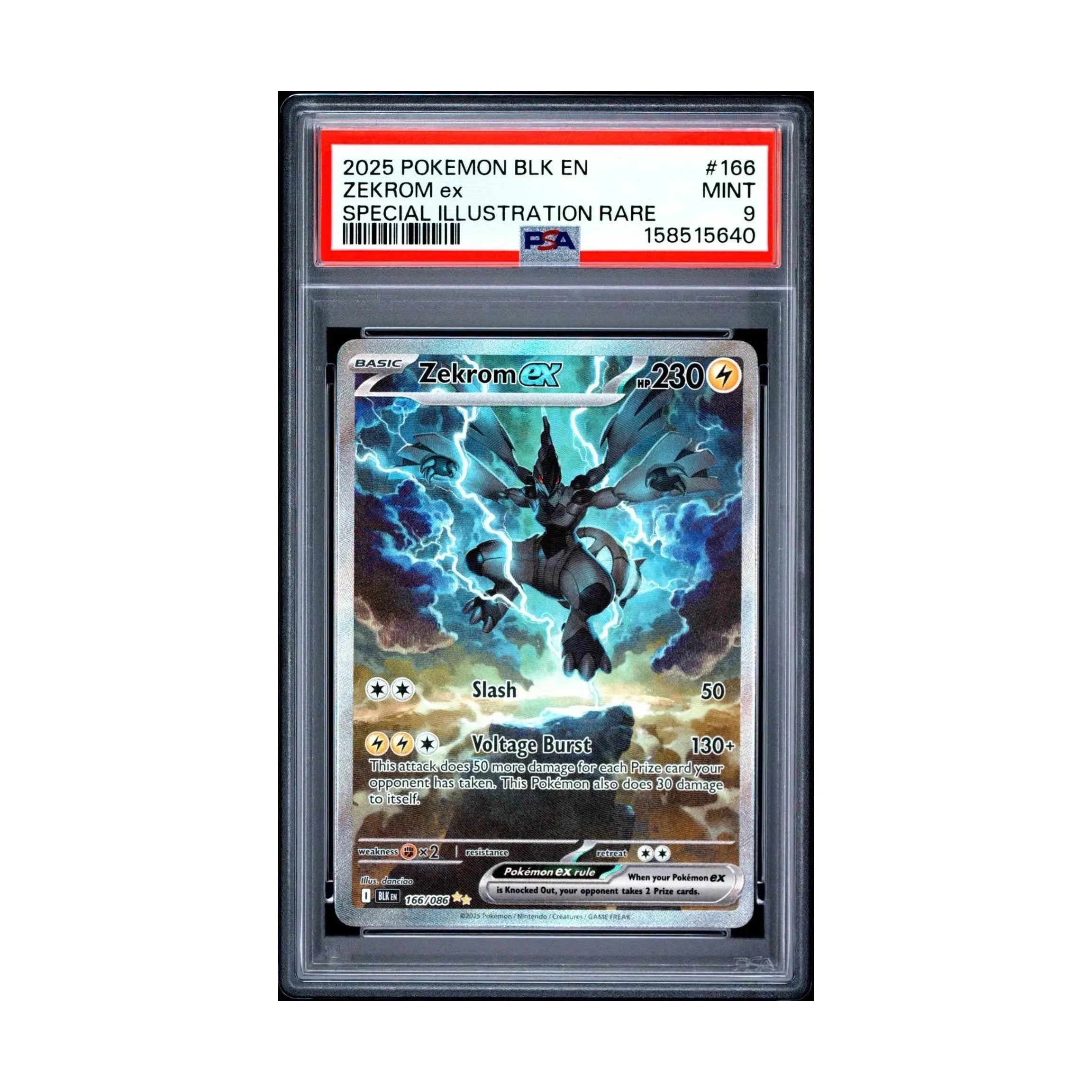 Pokemon 2025 Black Bolt Zekrom EX Special Illustration Rare #166 PSA 9