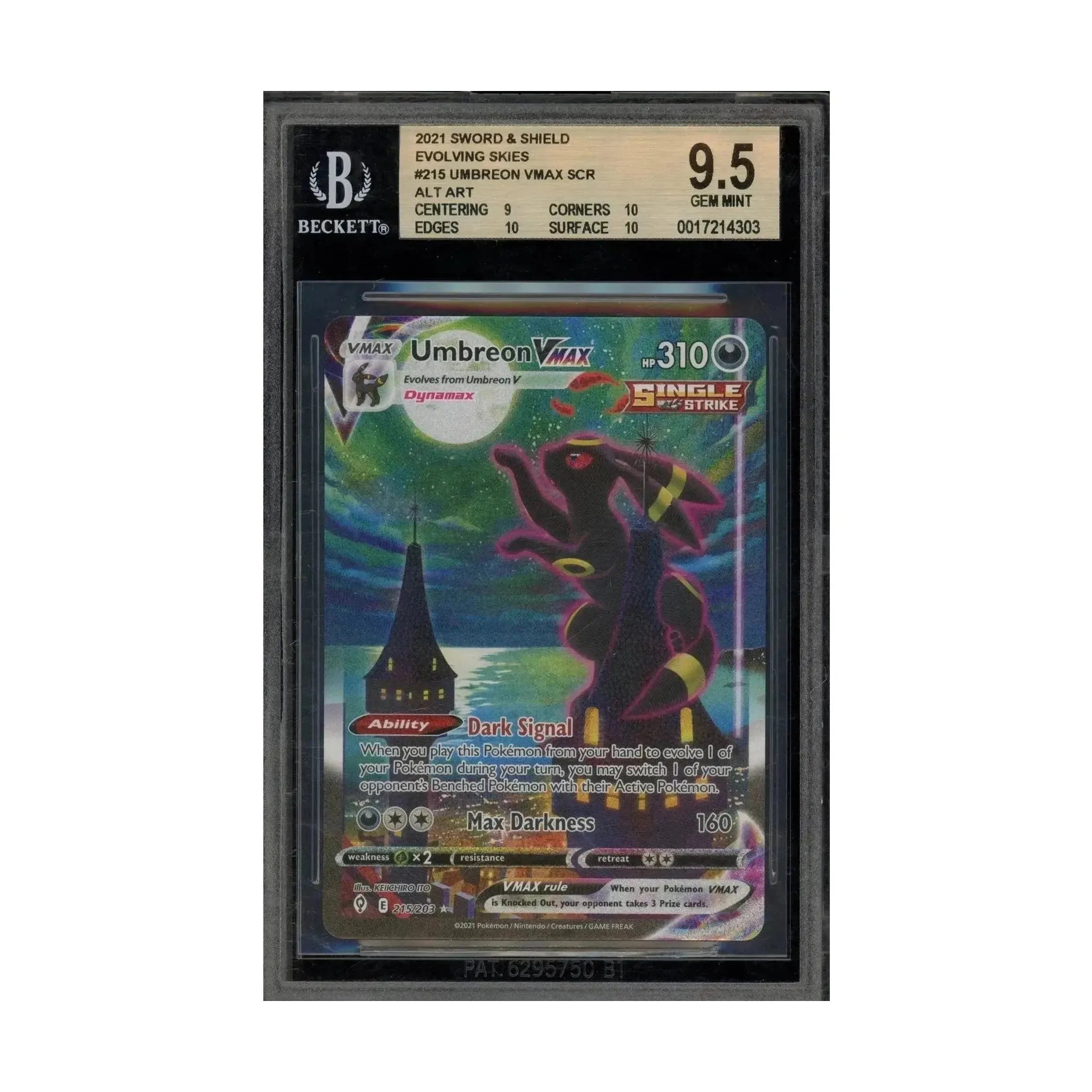 Pokemon BGS 9.5 Umbreon Vmax Secret Rare Full Art