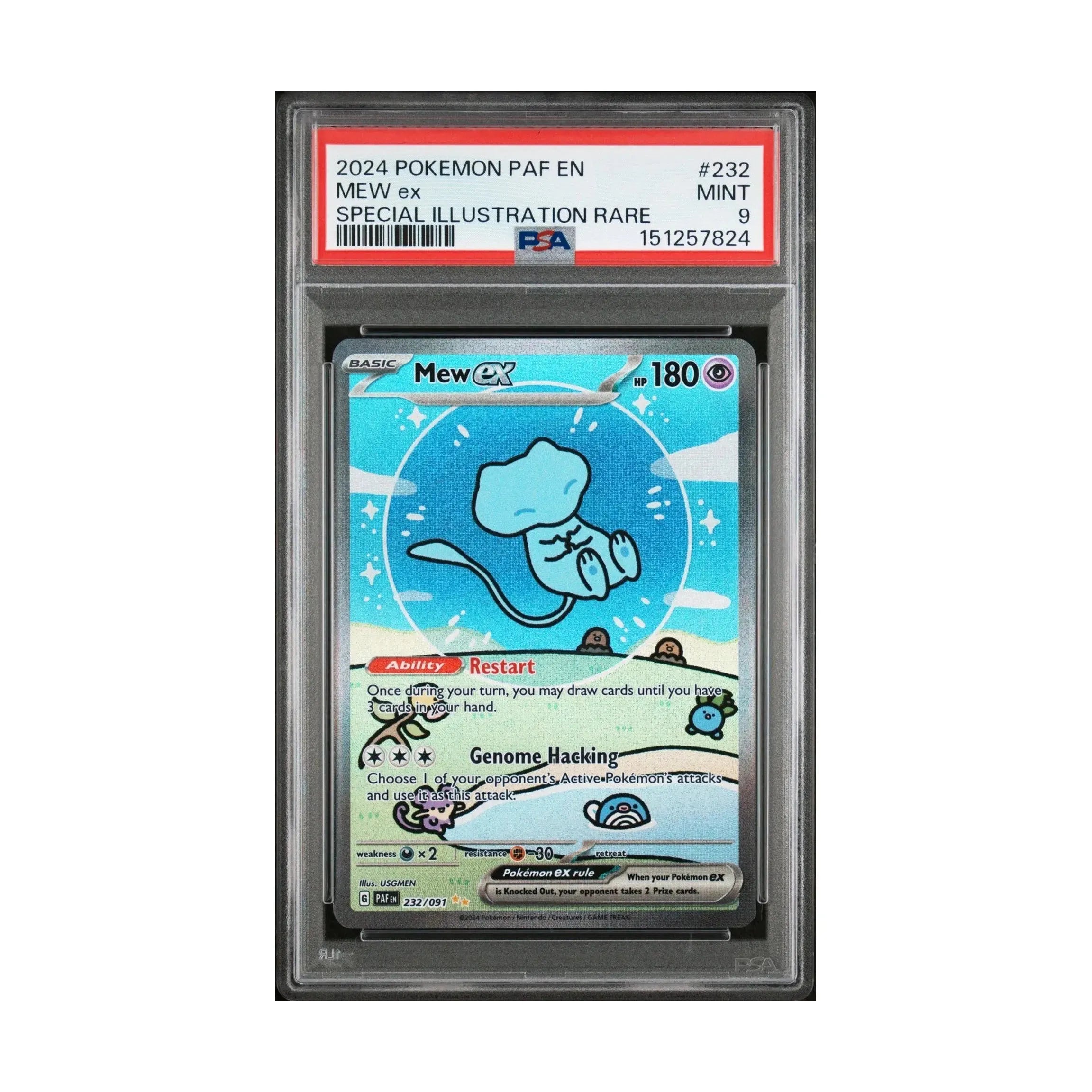 Pokemon Bubble Mew Ex Paldean Fates 232/091 PSA 9