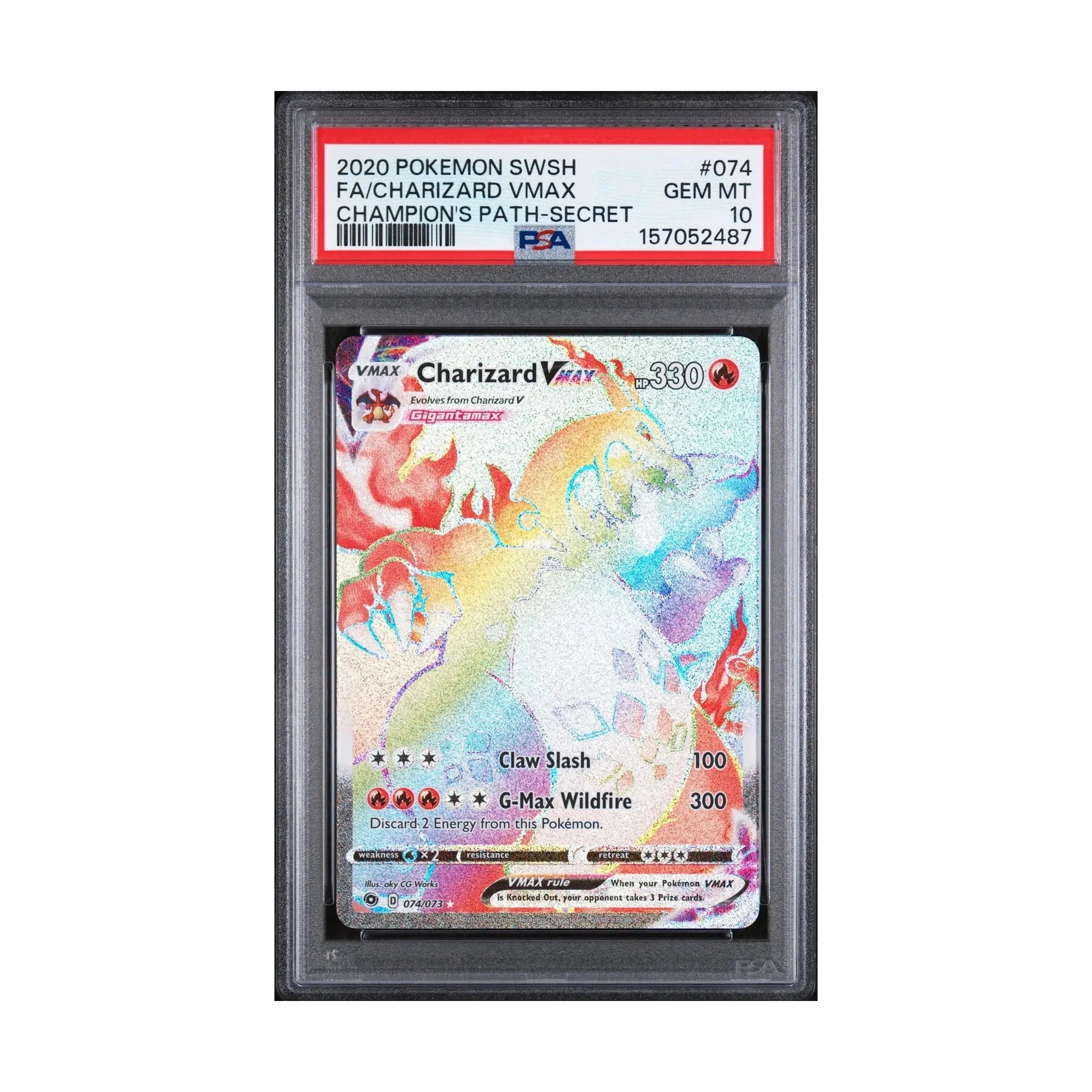 Pokemon Champion's Path Charizard VMAX 074 PSA 10