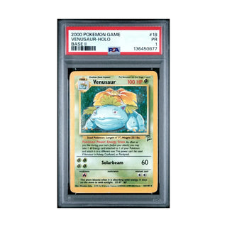 Pokemon PSA 1 Venusaur 18/130 2000 Base Set 2 Holo Rare SWIRL