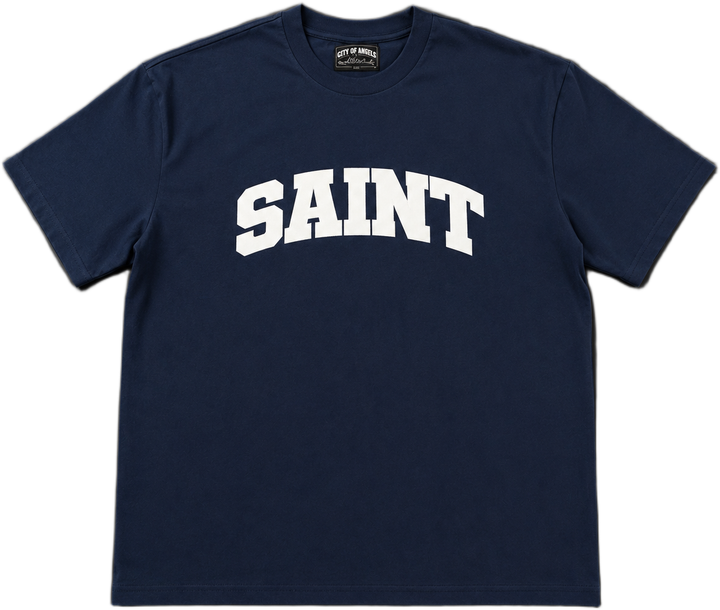 Saint French Terry Black/White T-Shirt