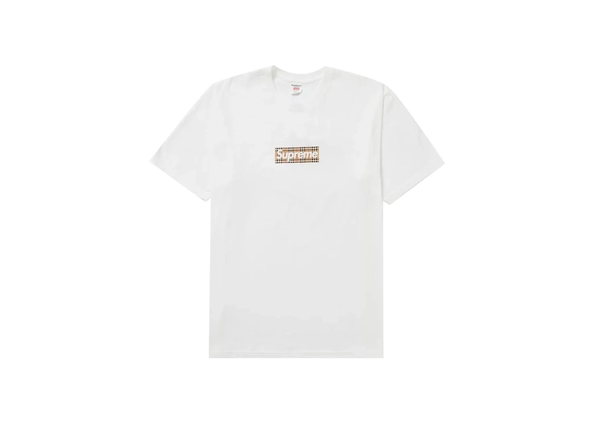 Supreme Burberry Box Logo Tee White