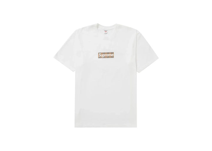 Supreme Burberry Box Logo Tee White