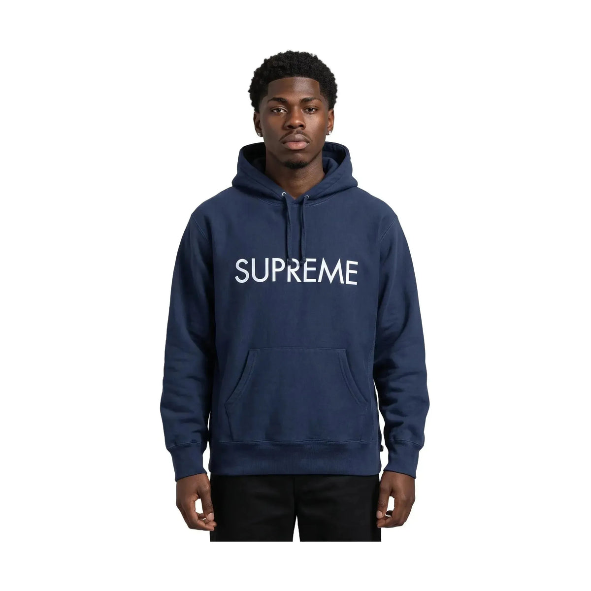 Supreme Capital Hooded Sweatshirt 'Navy'