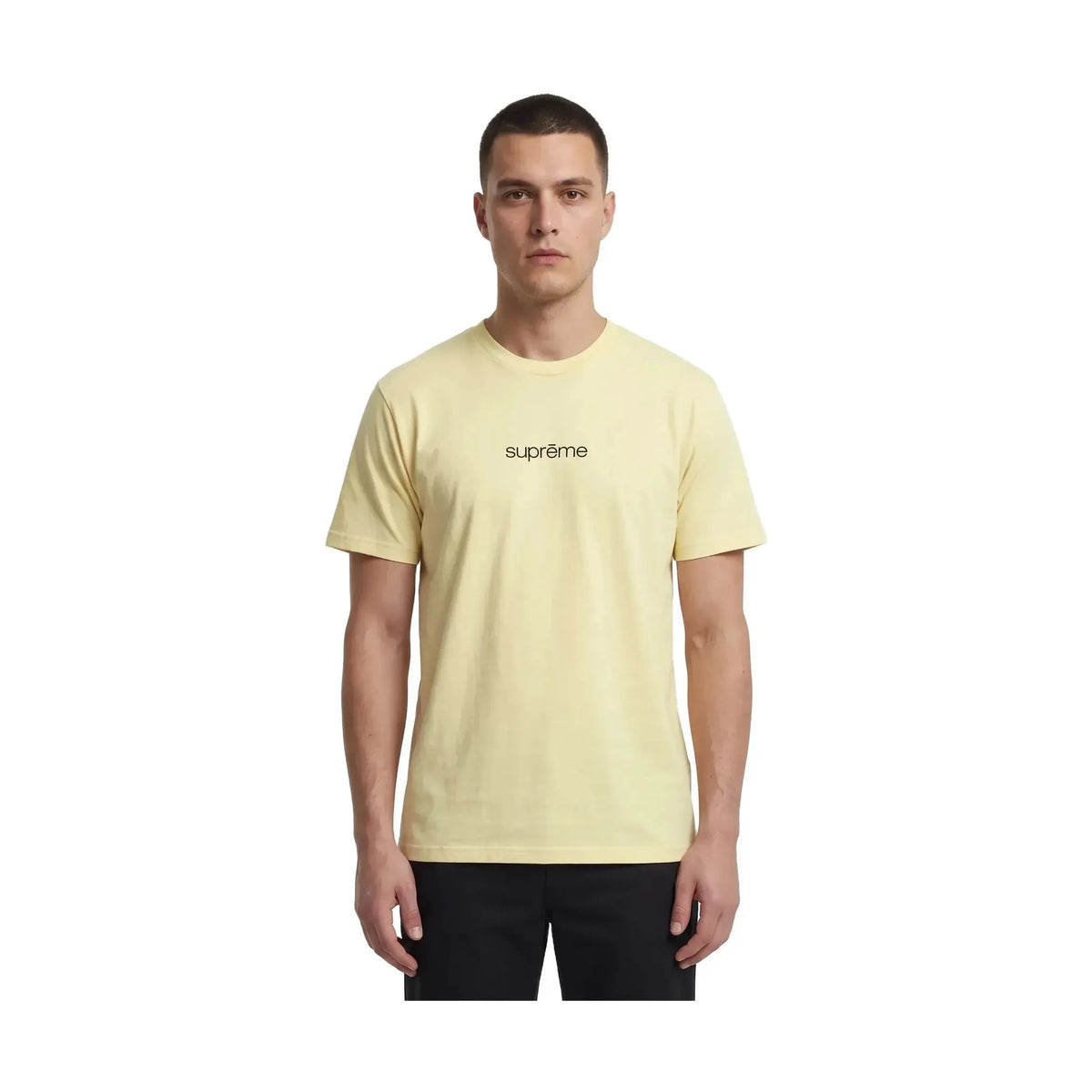 Supreme Classic Logo Tee Pale Yellow