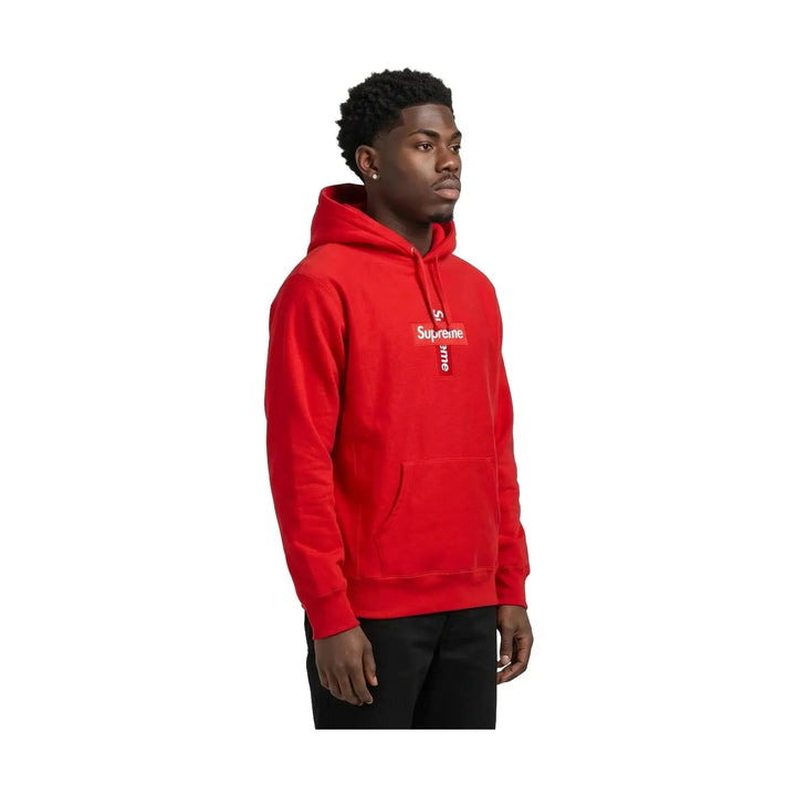 Supreme Cross Box Logo Hooded Sweatshirt Red