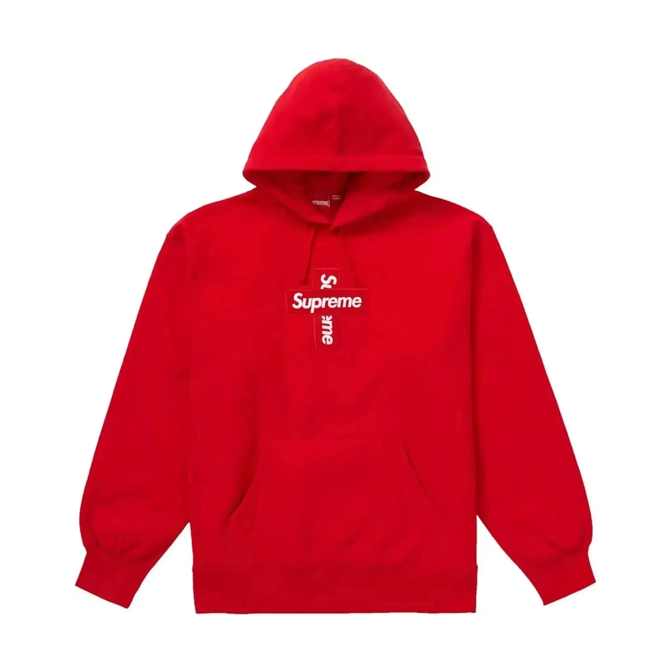 Supreme Cross Box Logo Hooded Sweatshirt Red