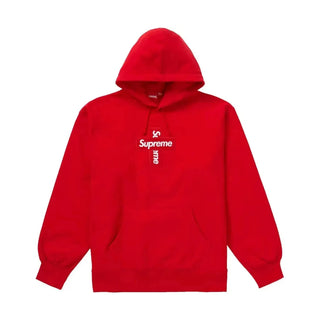 Supreme Cross Box Logo Hooded Sweatshirt Red