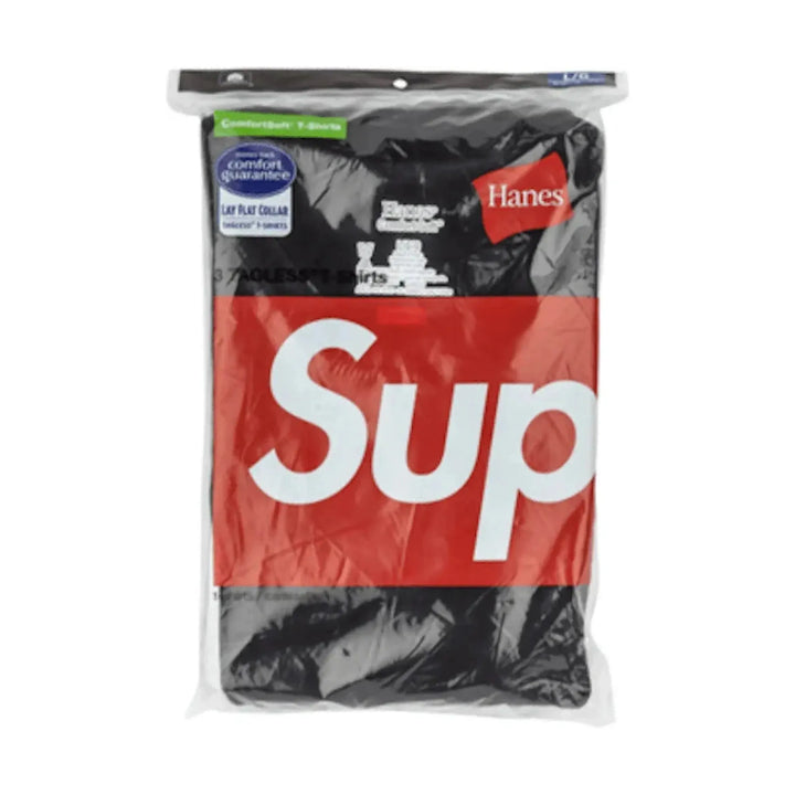 Supreme Hanes Tagless T-Shirts (Pack of 3) Black