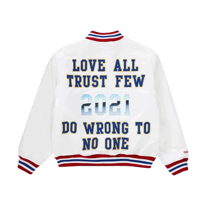 Supreme Mitchell & Ness Satin Jacket White