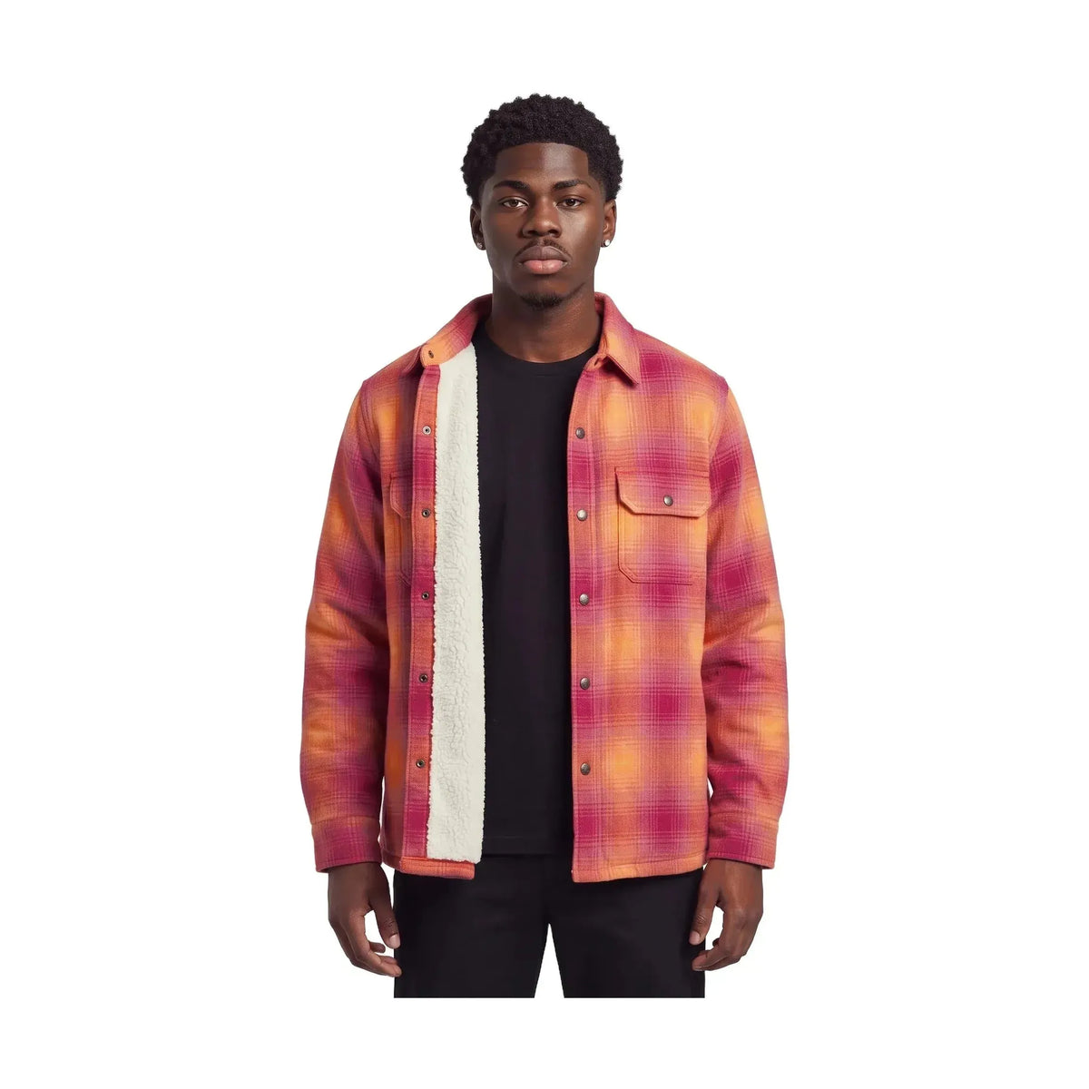 Supreme Shearling-Lined Flannel Shirt