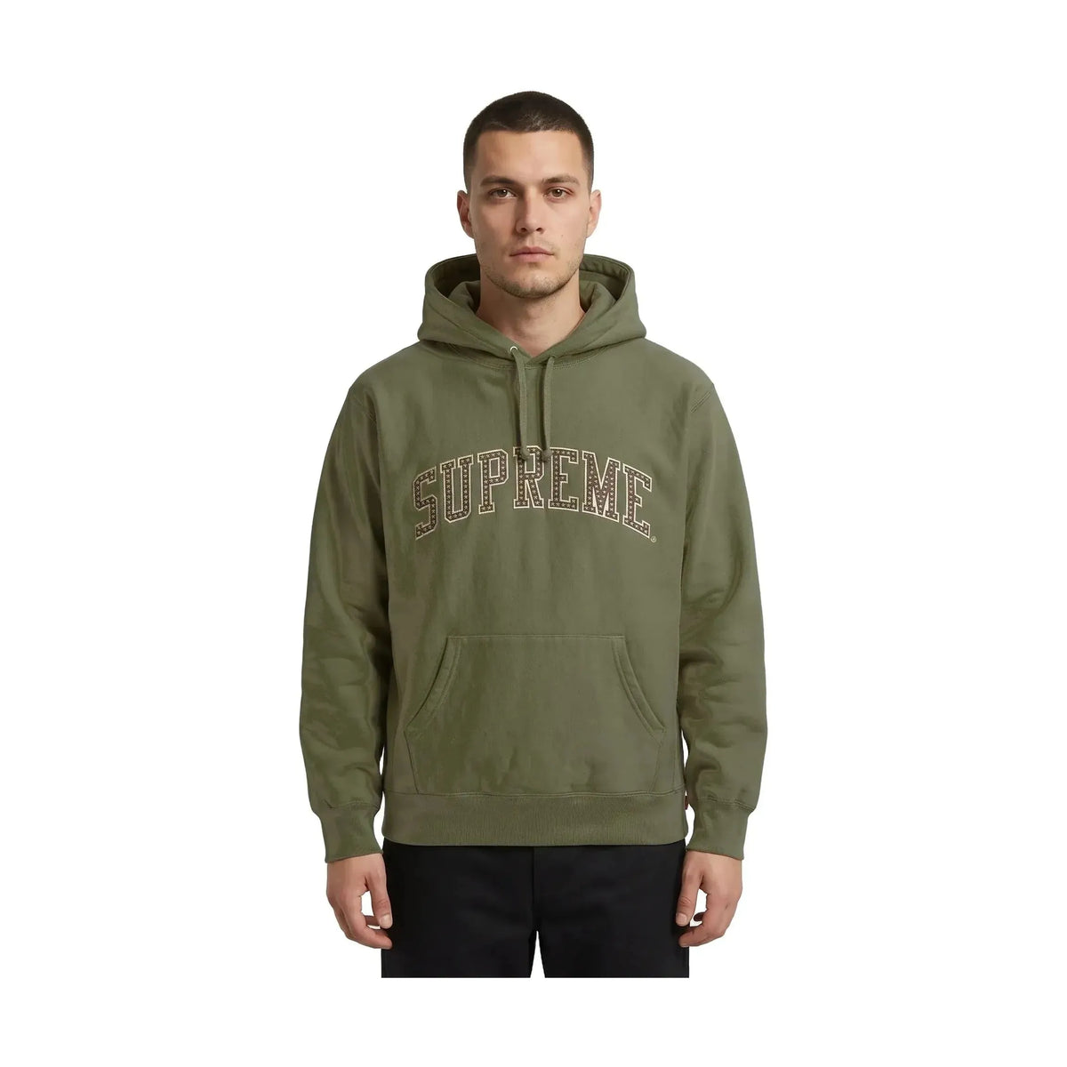 Supreme Stars Arc Hooded Sweatshirt in Light Olive